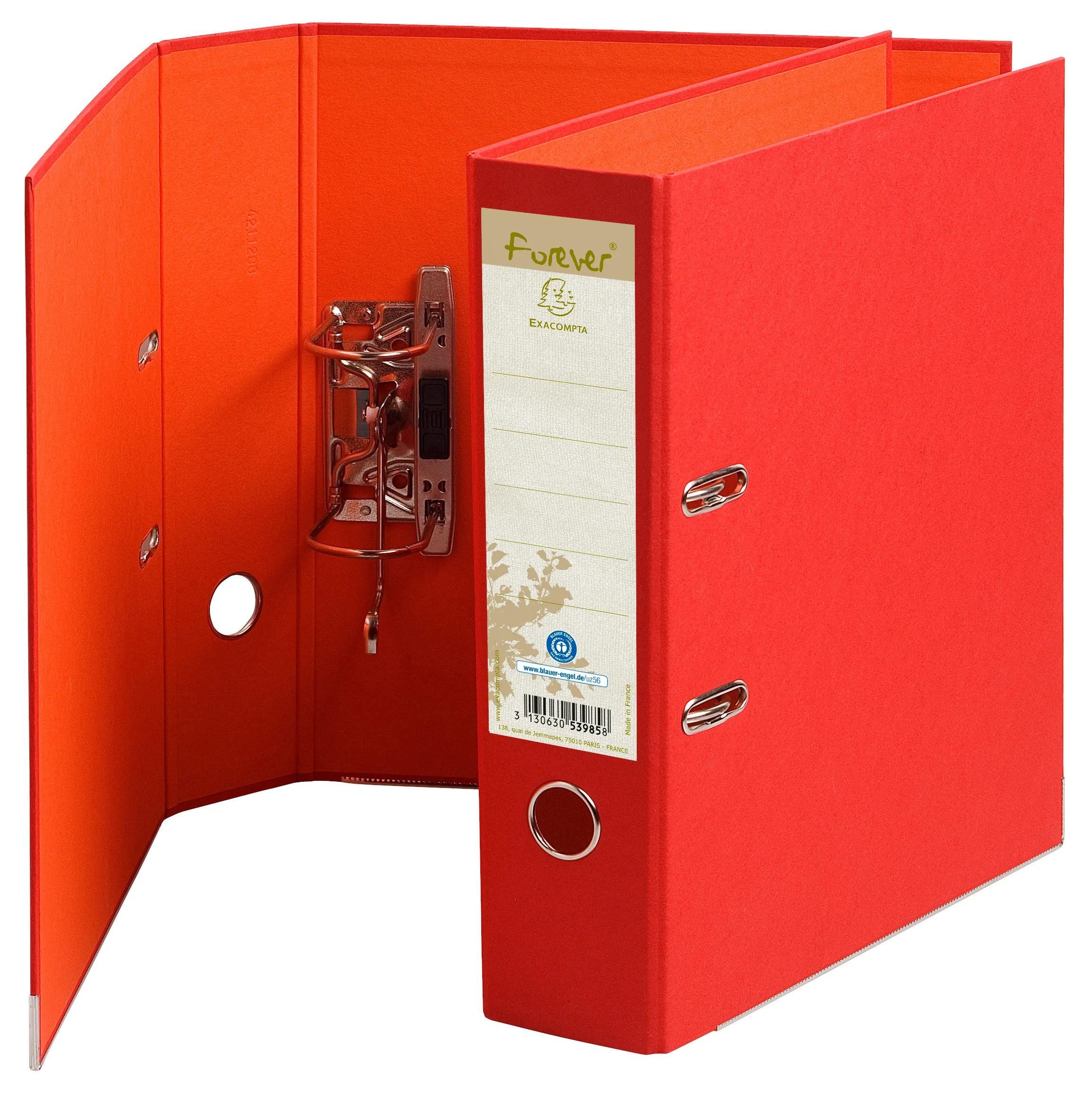 EXACOMPTA Aktenordner 10x Папки с файлами Recyclingkarton Rücken 80mm A4 Maxi Rot 53985E, Папки с файлами Recycling Papier