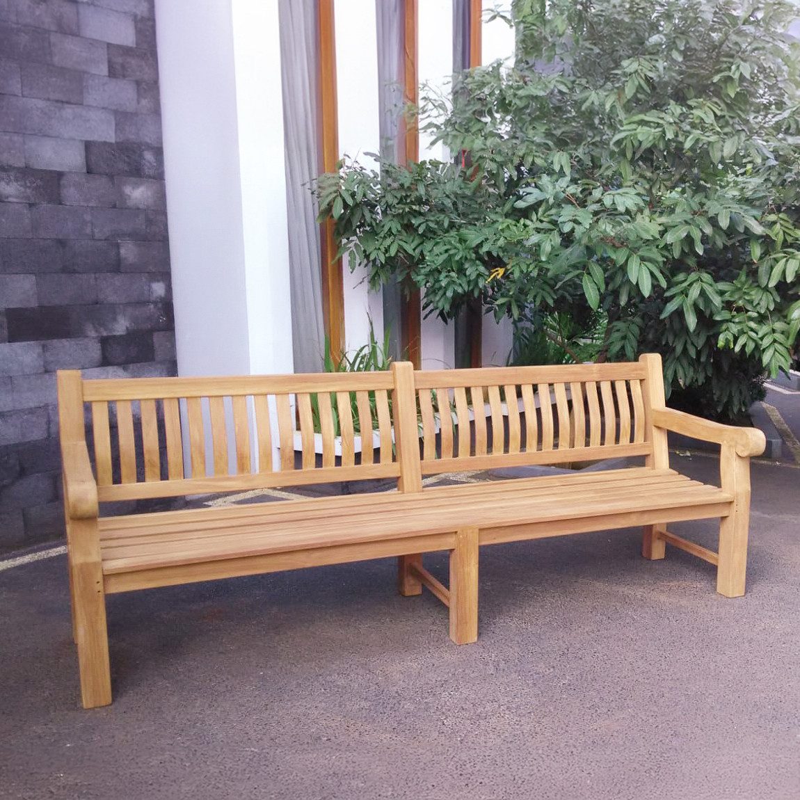Couchcenter Gartenbank XXL 6-Sitzer Gartenbank PATRICK 250 cm Sitzbank Bank Gartenmöbel Teak, Teak Massiv Holz