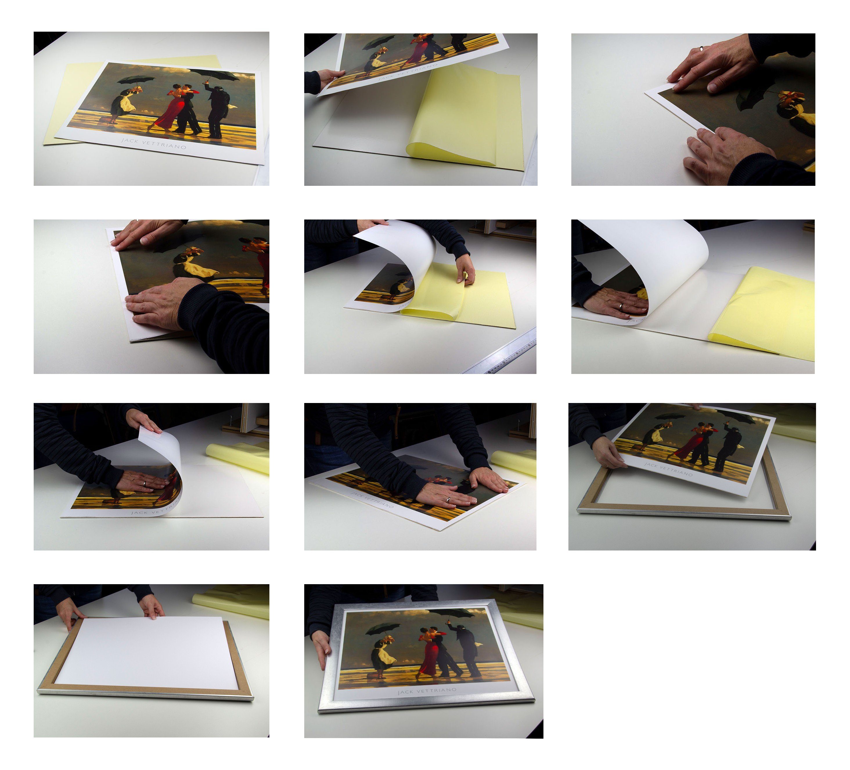 Rubbel Alu gebürstet, (1 Klebepappe, für Stück), cm, MDF Weltkarte myposterframe Bilderrahmen mit Einzelrahmen 45x80