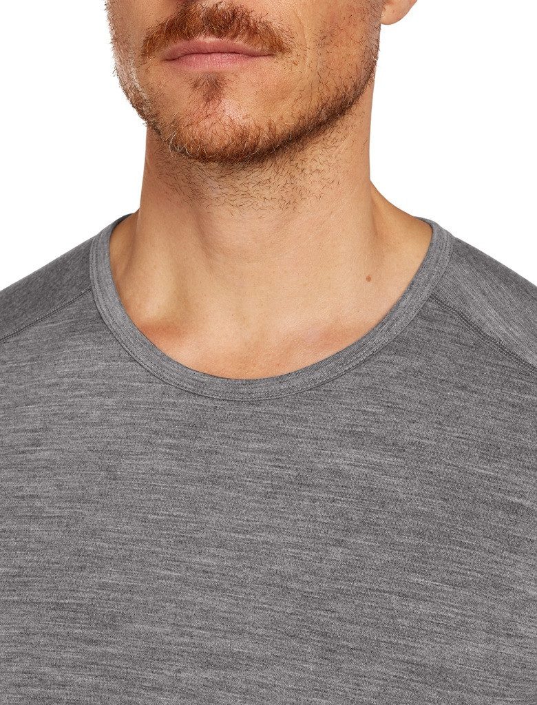 Icebreaker T-Shirt Unterwäsche 200 Oasis SS Crewe enganliegend (Merinowolle) grau Herren