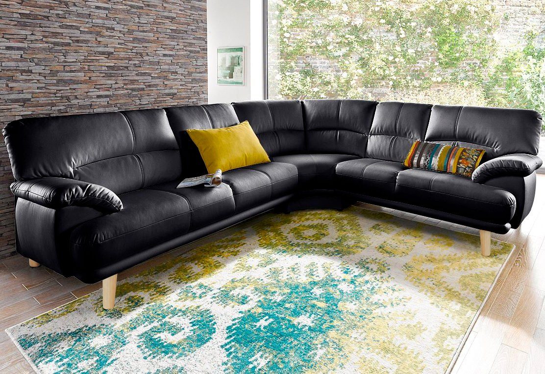 TRENDMANUFAKTUR Polsterecke Cecilia, italienisches Designsprache, modern und komfortabel, L-Form, toller Sitzkomfort und bequeme Armlehnen