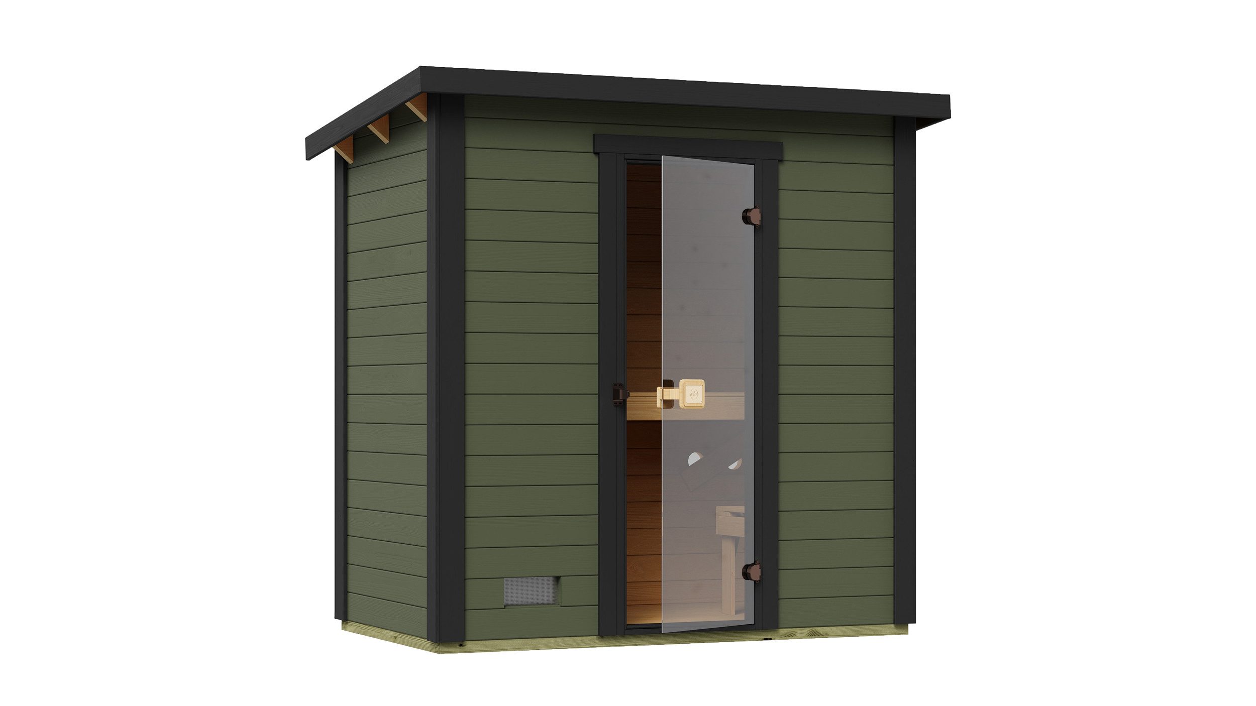 weka Saunahaus Kaapi 1, BxTxH: 223 x 137 x 215 cm, 40 mm, Blockbohlen aus Fichtenholz