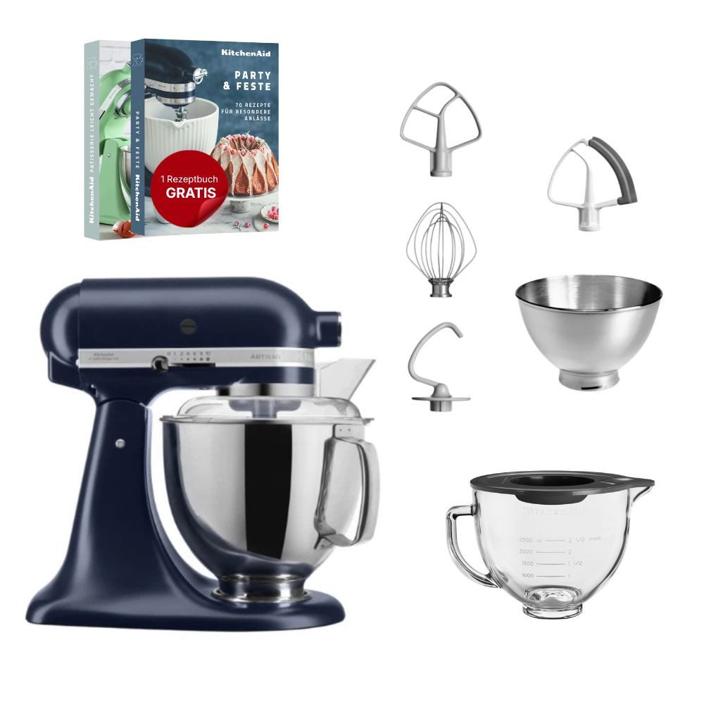 KitchenAid Küchenmaschine KitchenAid 4,8 L 5KSM175 Artisan Glasset mit Glasschüssel