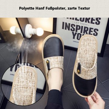 Daisred Damen Hausschuhe Leder Pantoffeln Freizeit Schuhe Indoor Pantoffel