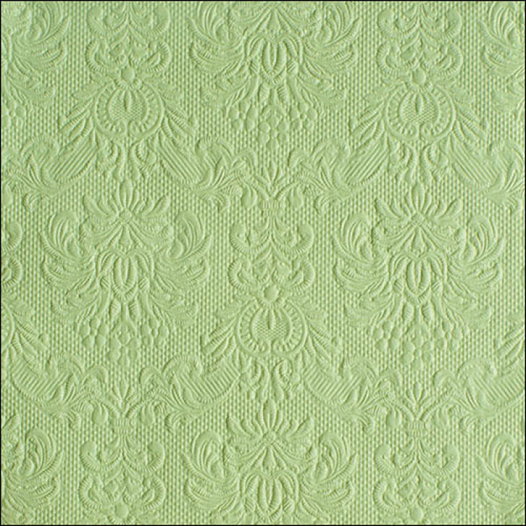 Ambiente Luxury Paper Products Papierserviette, Servietten Papier 33x33cm Elegance geprägt 15 Stück Zartgrün
