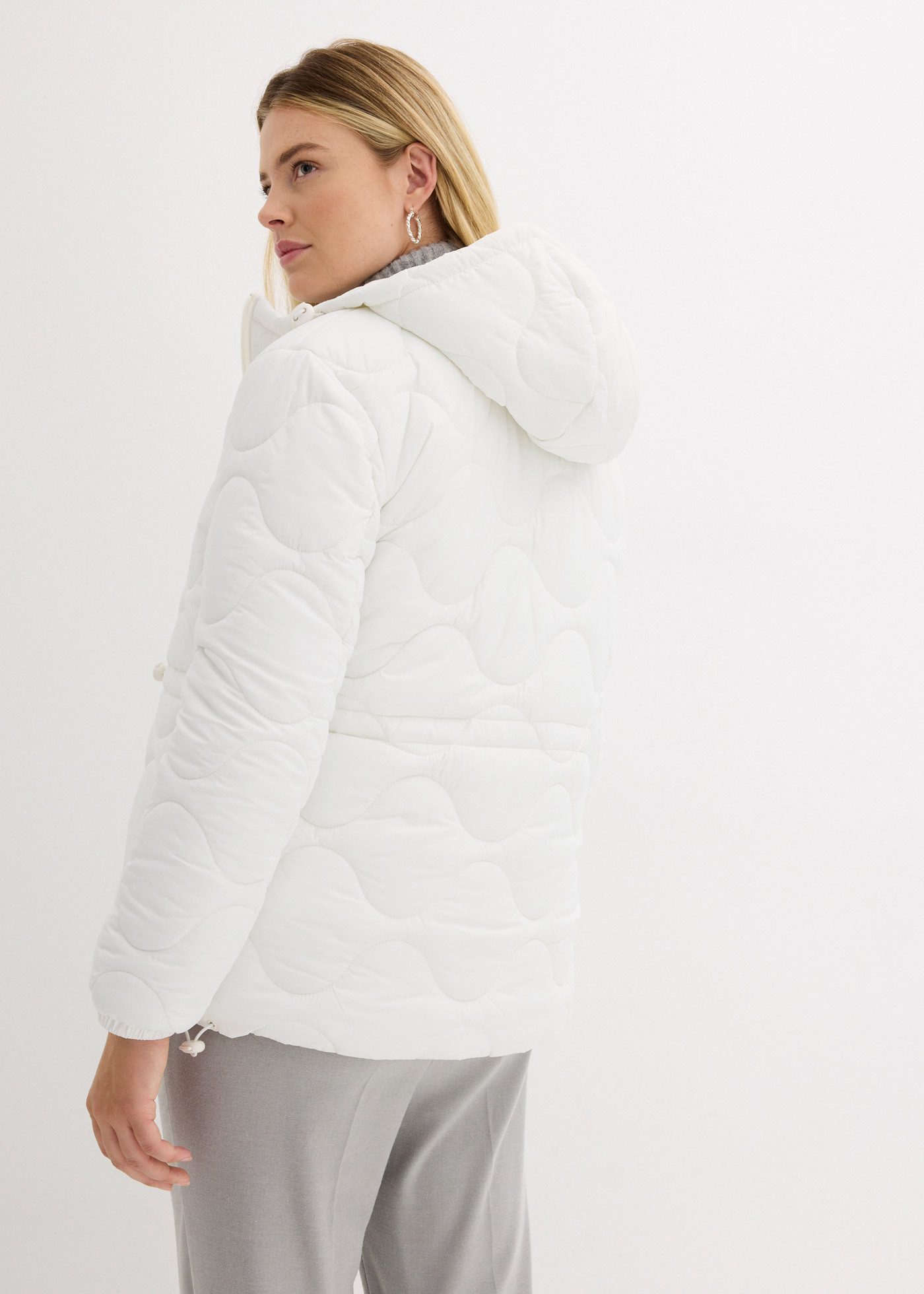 bonprix Steppjacke Casual Stil, Kurzparka mit Taillen-Kordelzug, hochwertige Steppung