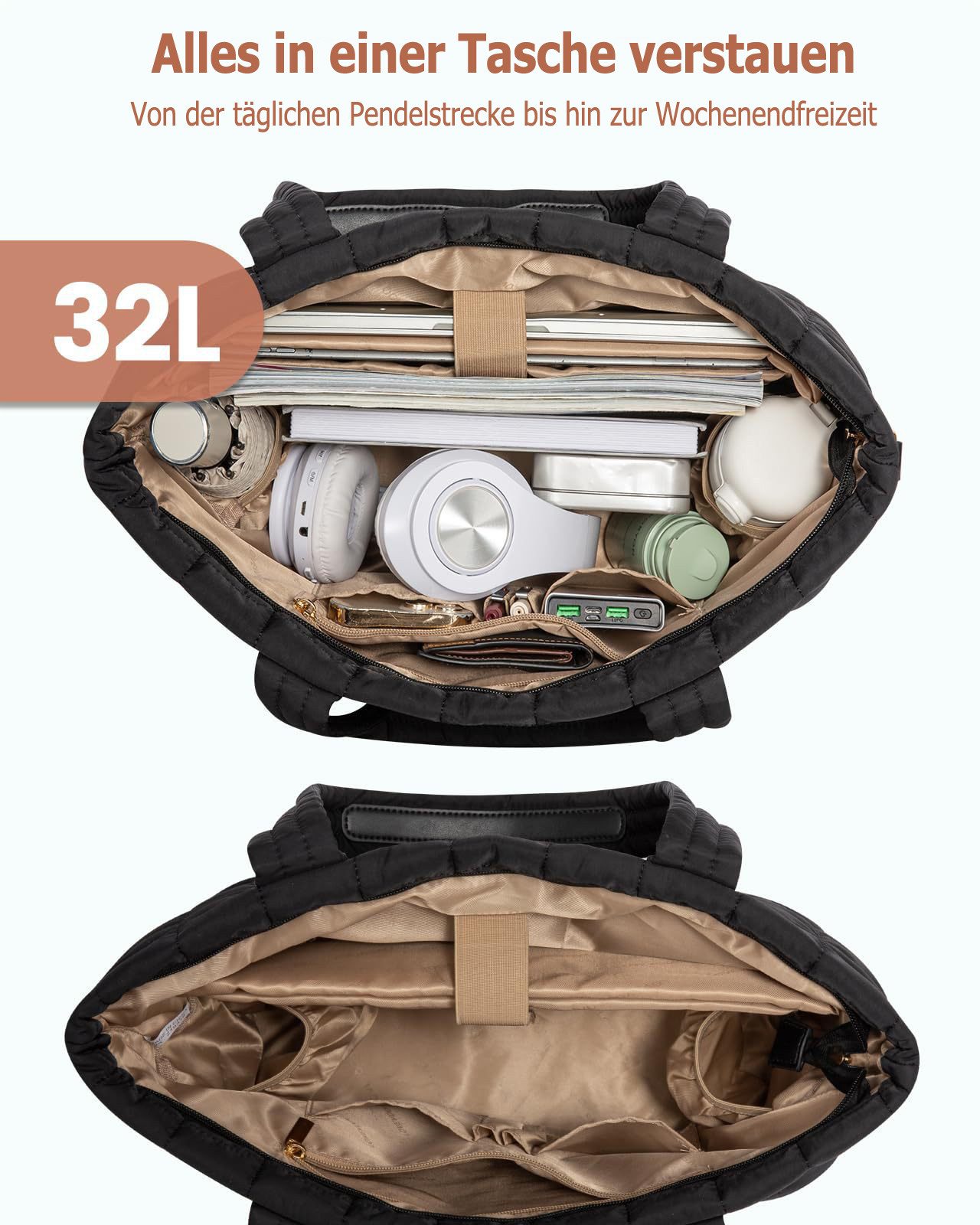 Coonoor Schultertasche Damen große Handtasche, Rauten-Design Schultertasche günstig online kaufen