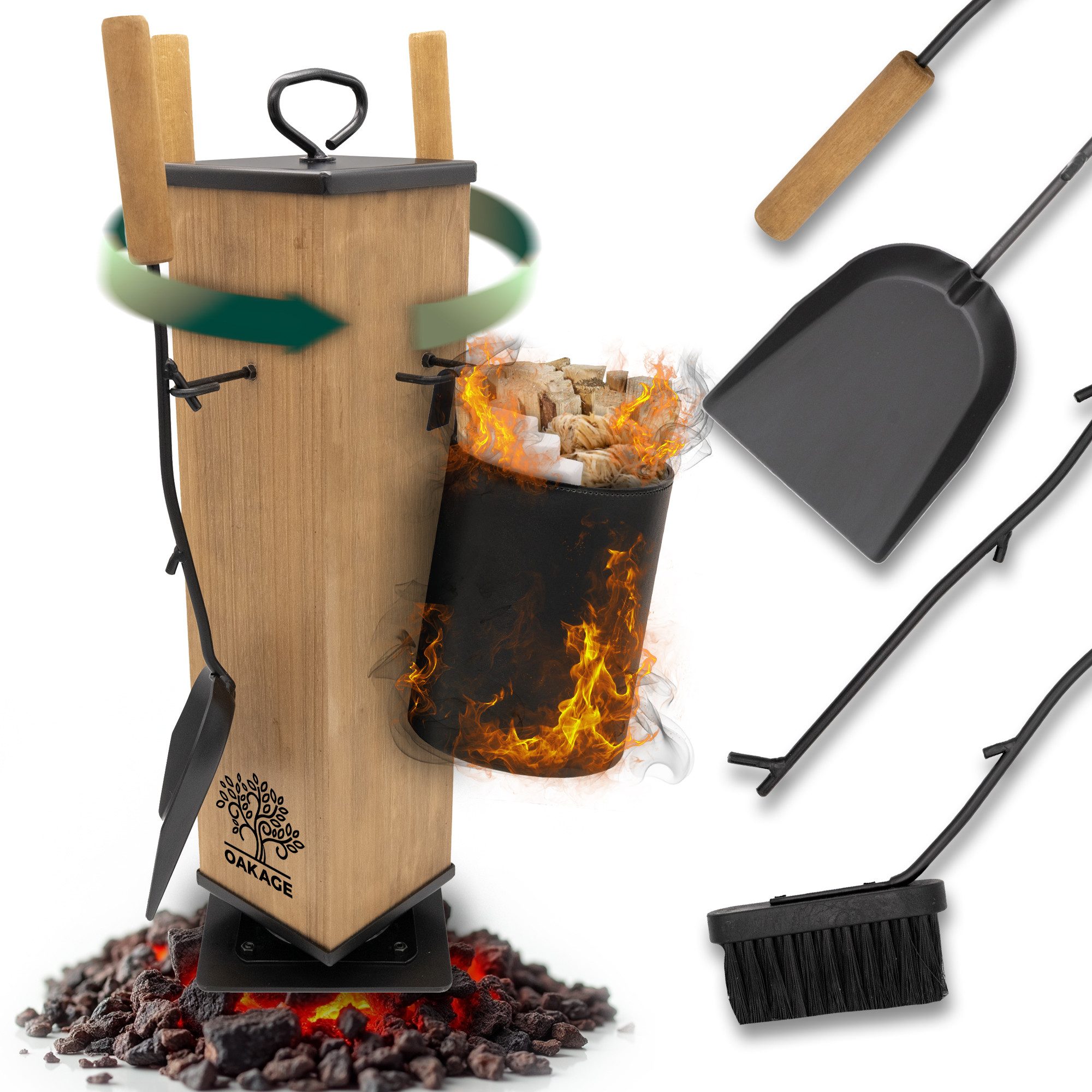 OAKAGE Kamingarnitur Kaminbesteck – Stilvolles Design trifft auf maximale F günstig online kaufen