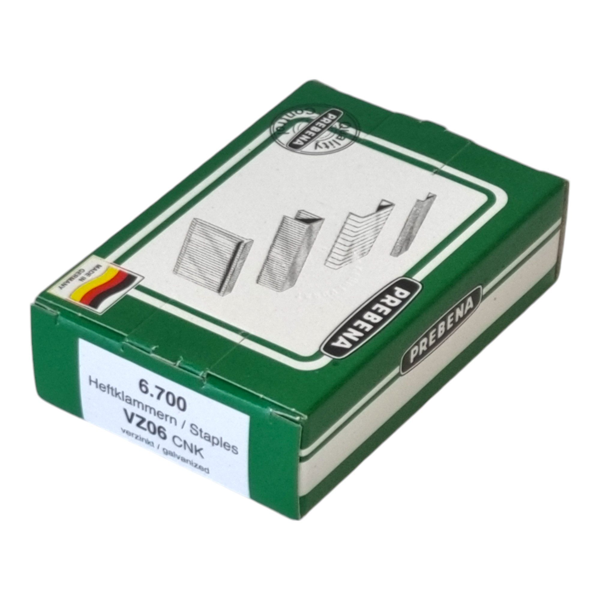 Prebena Krampen VZ06CNK Heftklammer 10,5 x 6 mm Typ VZ 6700 Stück aus Stahl verzinkt