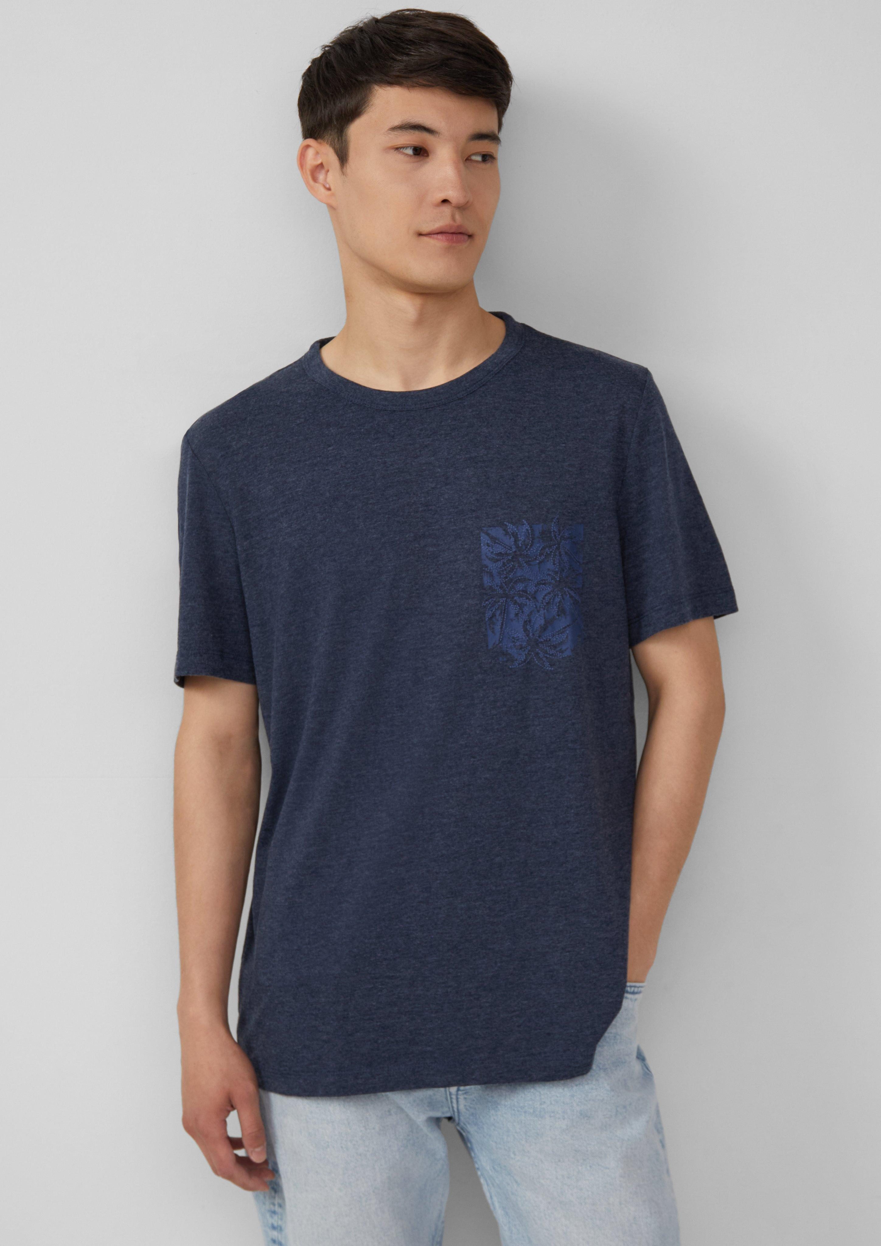 s.Oliver Kurzarmshirt Meliertes T-Shirt aus Baumwollmix günstig online kaufen
