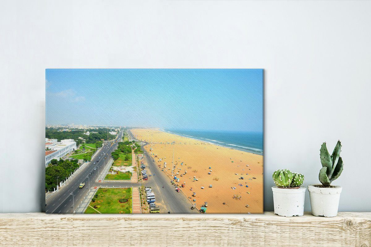 OneMillionCanvasses® Leinwandbild Strände in Leinwandbilder, Chennai, Stadt St), der 30x20 Wanddeko, (1 Wandbild cm Aufhängefertig