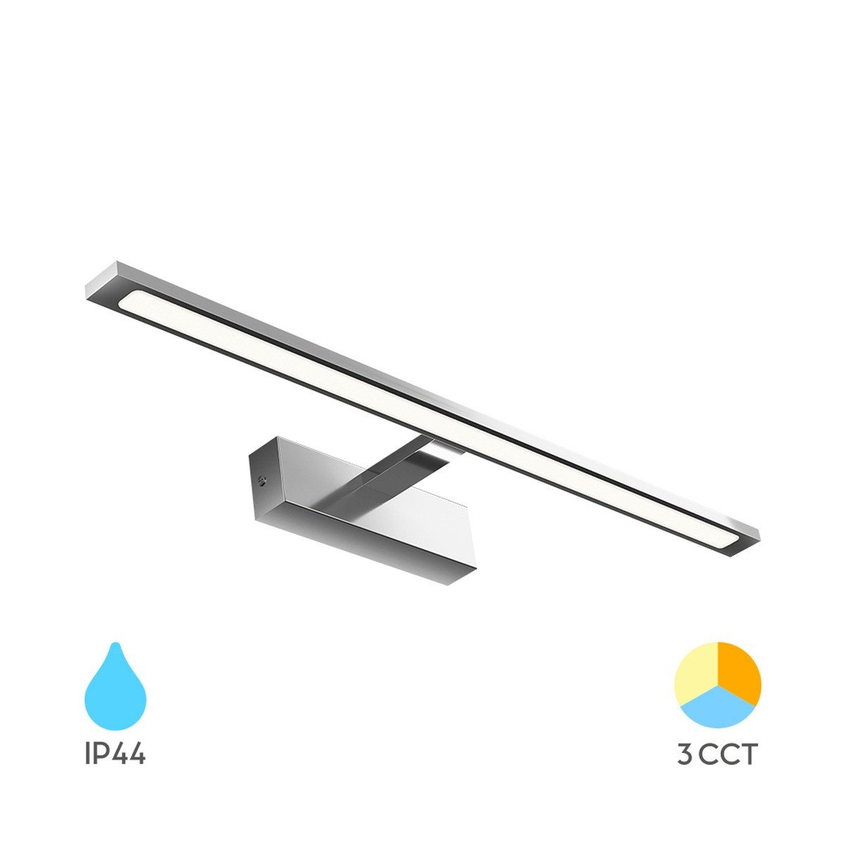 Braytron LED Spiegelleuchte LED 12 Watt Bilderleuchte Badlampe 60 cm 3CCT IP44 Wandlampe, LED fest integriert, Neutralweiß, Kaltweiß, Warmweiß, Energieeffizient, Flimmerfrei, Langlebig, 3CCT