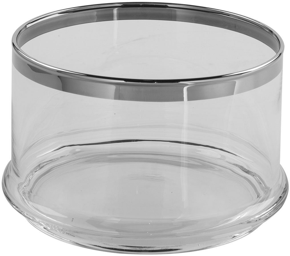 Fink Servierschale PLATINUM, Glas, (1-tlg), mit handbemalter Platinumauflage, Höhe 12 cm x Ø 19,5 cm