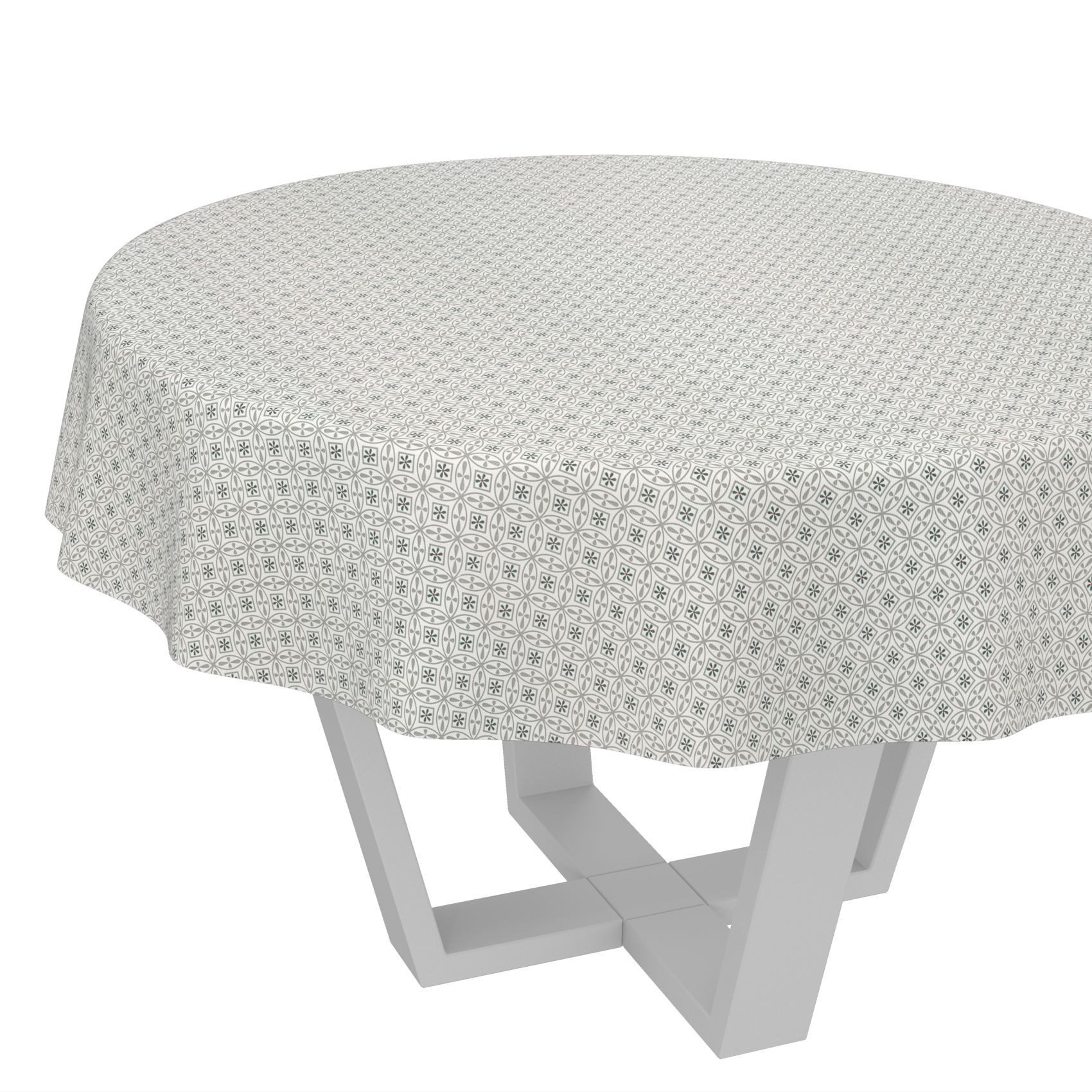 ANRO Tischdecke Wachstuch abwaschbar Italien Tischwäsche (Einzelstück 1-tlg), wasserabweisend pflegeleicht Gepunktet Grau Rund 120cm