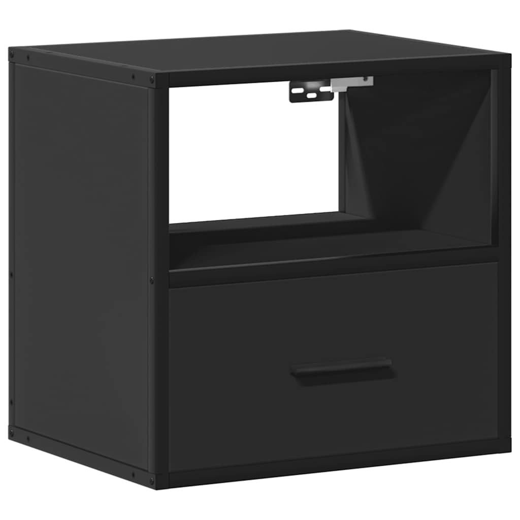 vidaXL Nachttisch Wand-Nachttisch Schwarz 40x31x39,5 cm (1-St)