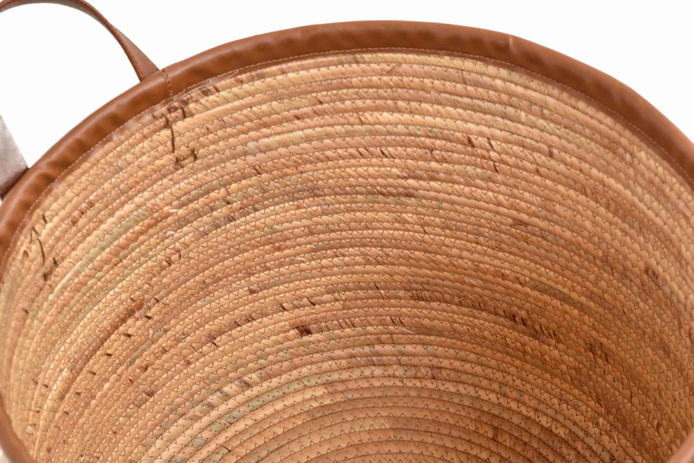 Krines Home Flechtkorb Seegras Dekokorb Aufbewahrung Handgearbeitet (Natur, Rund Groß Ø45cm), Korb aus natürlichem Seegras
