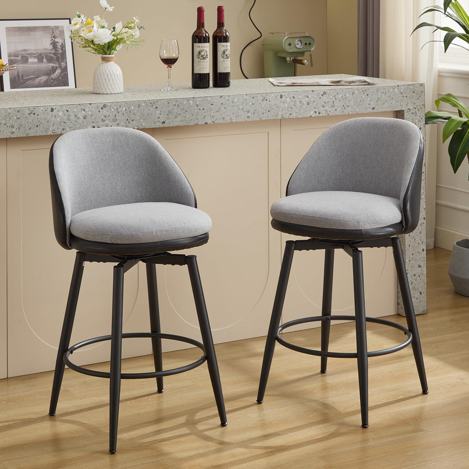Barhocker Counter Höhe Bar Hocker Set von 2 drehbaren Bar Hockern