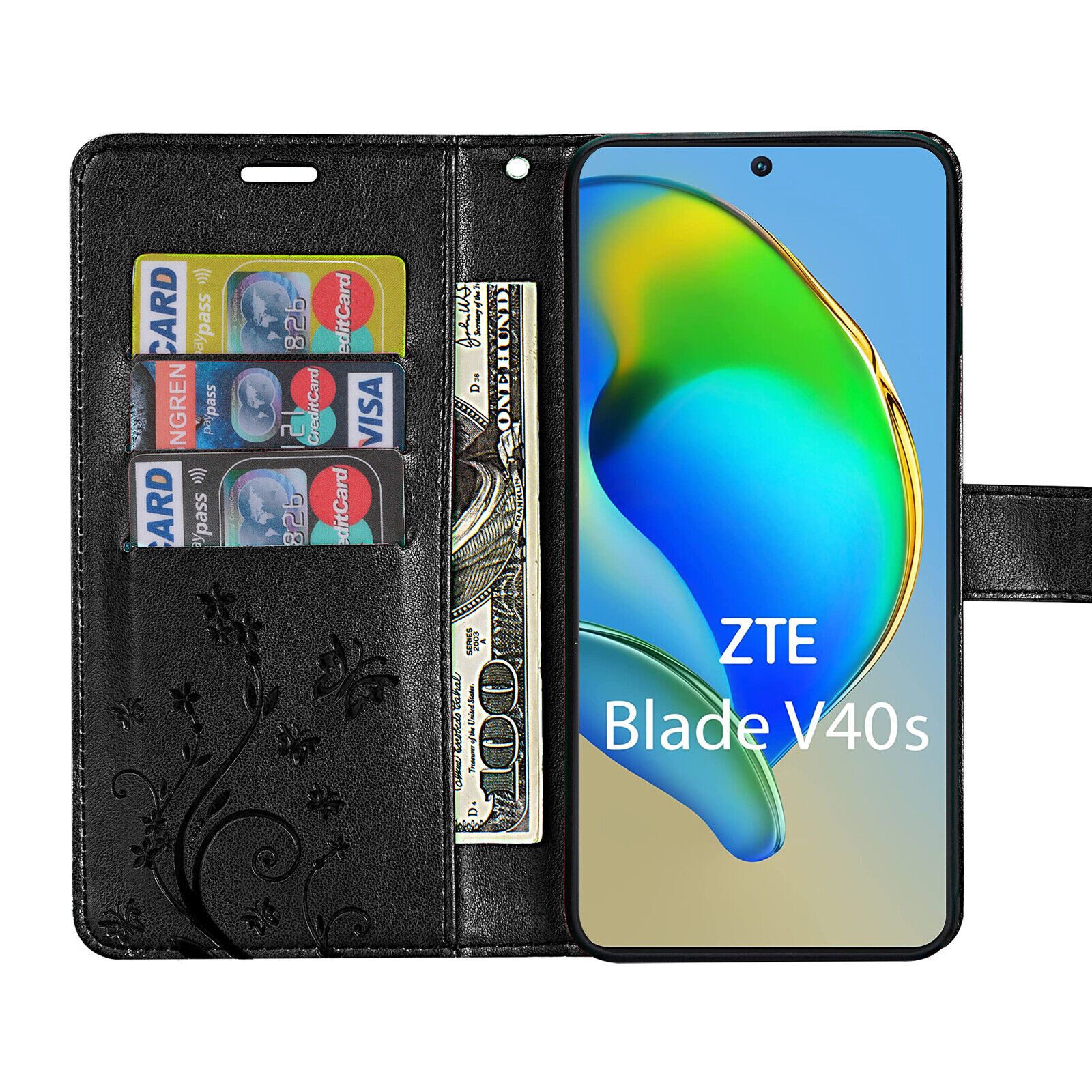 betterfon Handyhülle Handytasche für ZTE Blade V40s Klapphülle Flip Case, Bookstyle-Hülle: Magnetverschluss 3 Kartenfächer & Standfunktion