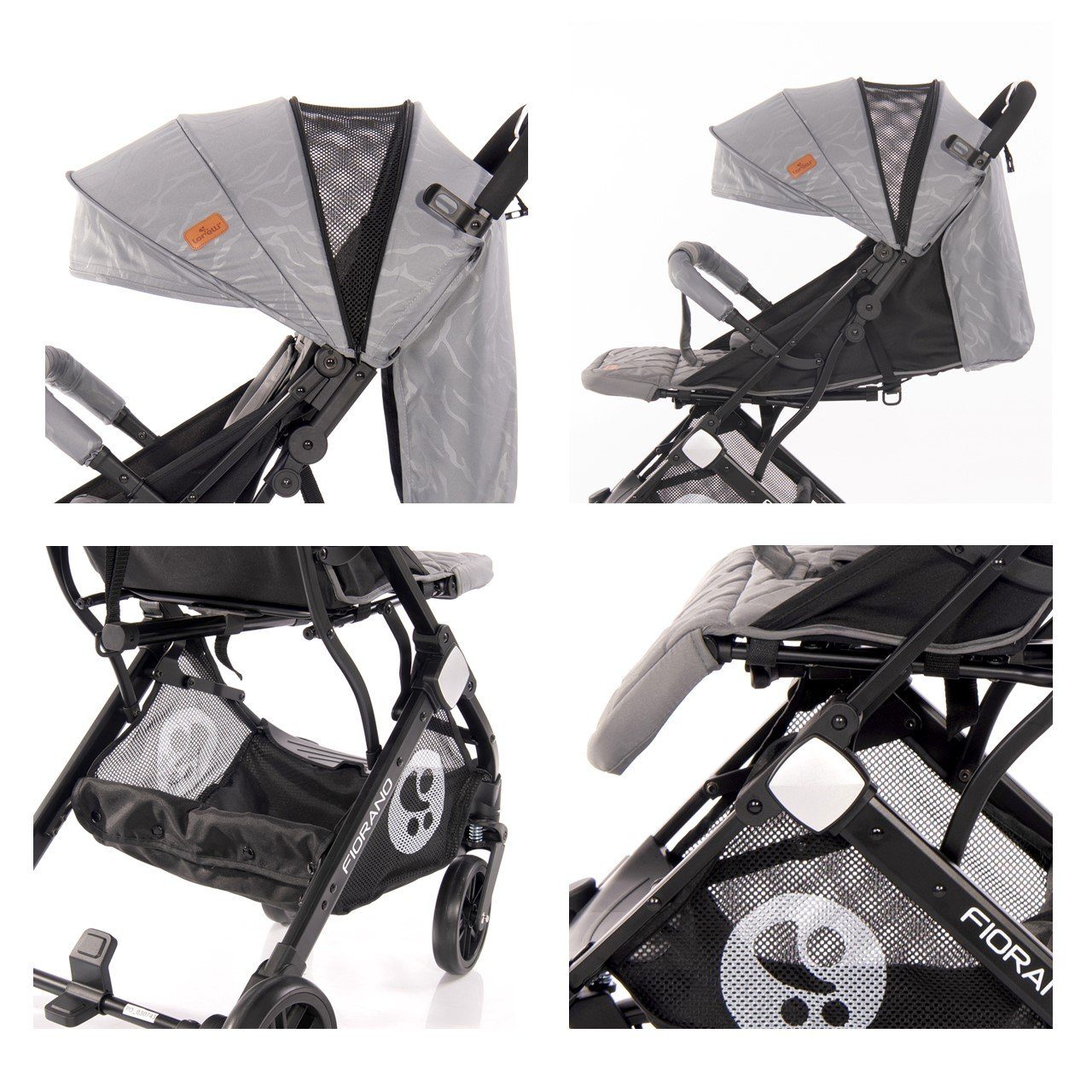 Thumbnail - Lorelli Kinder-Buggy Kinderwagen Fiorano, Ablagekorb, Frontbügel abnehmbar, Bremse