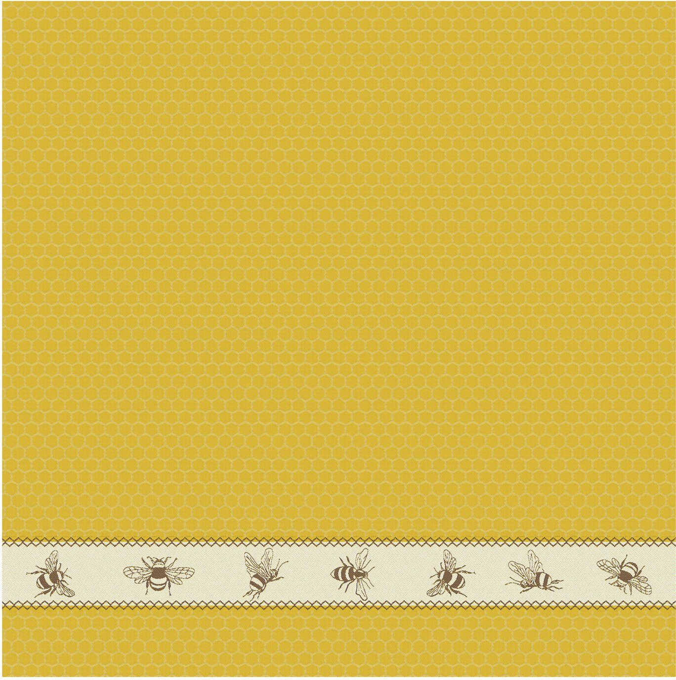 aus + DDDDD Bees, 2x Küchentuch Geschirrtuch Combi-Set: 4-tlg., gelb/naturweiß/braun bestehend Geschirrtuch) 2x (Set,