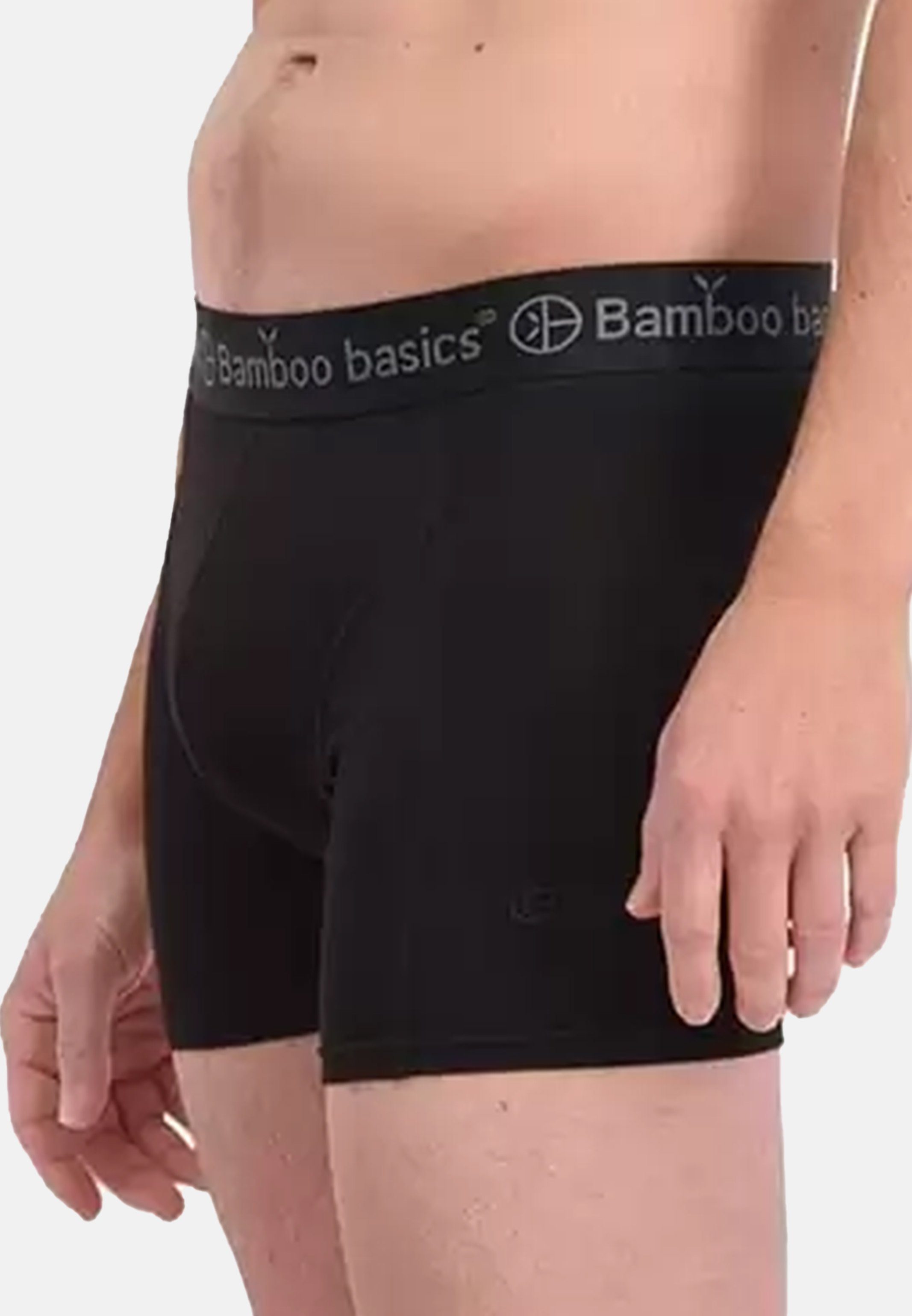 Bamboo basics Retro Boxer (Spar-Set, 3-St) Retro 3er Schwarz / Grau Weiches - - Eingriff Pant Rico Material Viskose Ohne Short Pack / mit