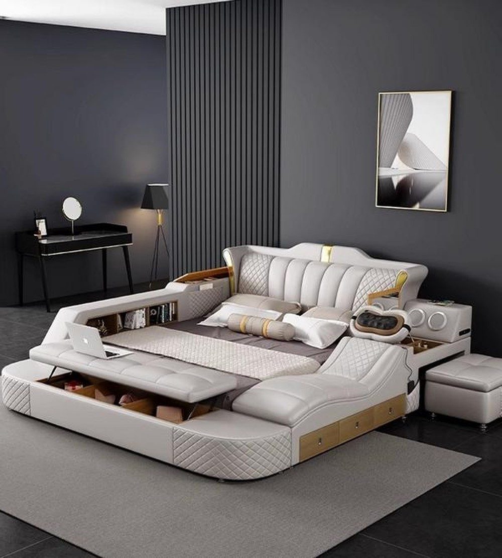 Xlmoebel Multimediabett Multifunktionsbett in modernem Design mit Sofa-Funktion (Bett), Hergestellt in Europa