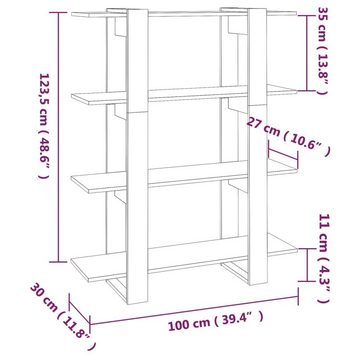 furnicato Bücherregal Bücherregal/Raumteiler Sonoma-Eiche 100x30x123,5 cm