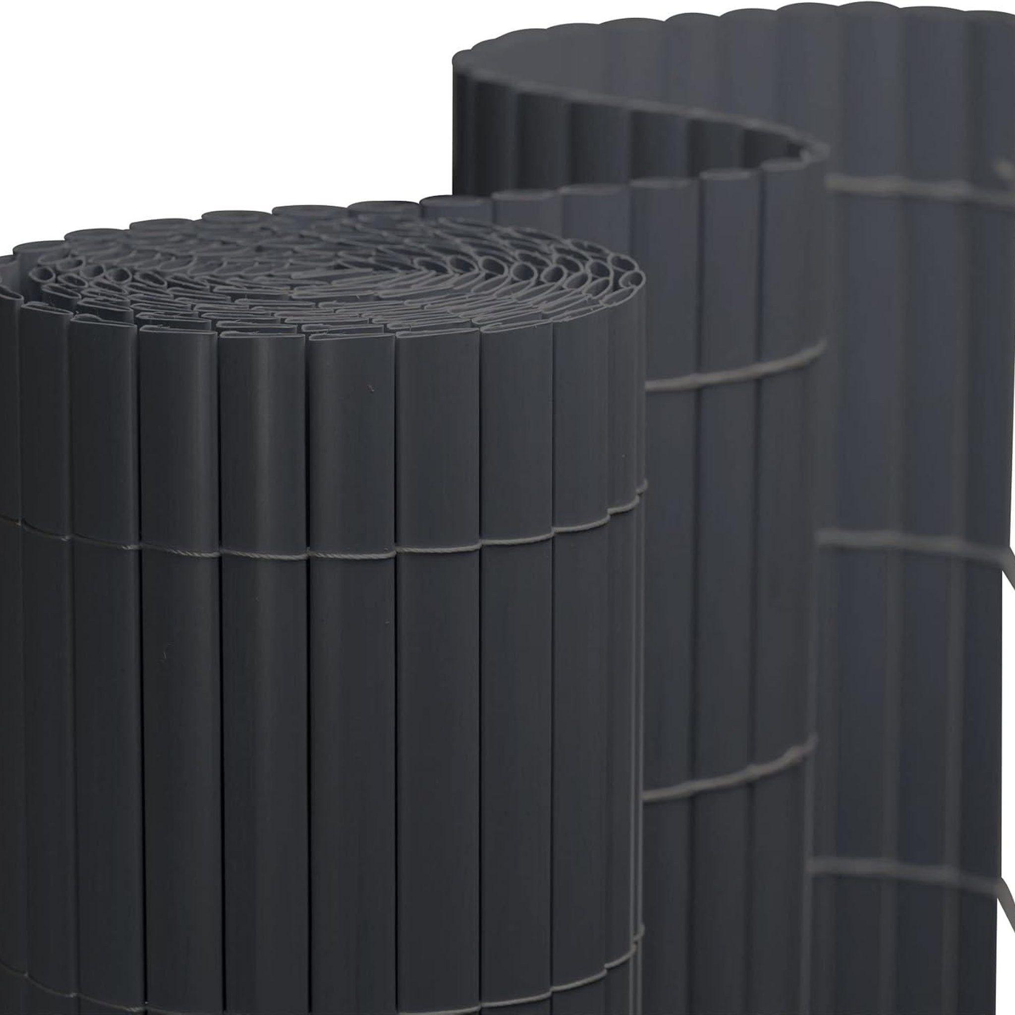 jarolift Sichtschutzzaunmatten PVC Sichtschutzmatte, 80 x 1000 cm (2-teilig), grau, (2-St), langlebig, witterungsbeständig, pflegeleicht, für Garten, Balkon