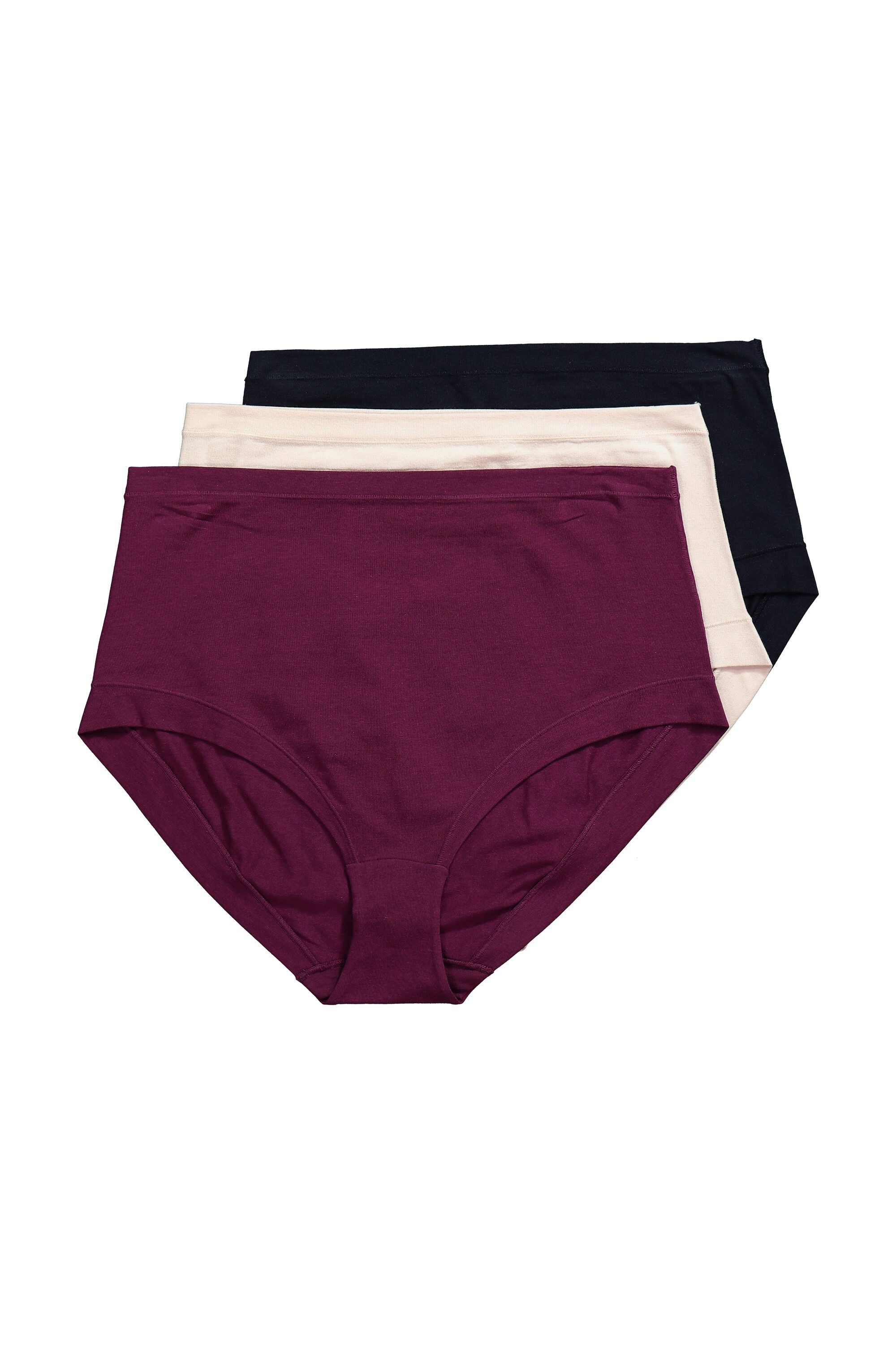 Ulla Popken Maxislip Maxislips 3er-Pack High Waist cleaner Look