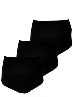 Doreanse Underwear Schwangerschaftsslip 3erPack Taillenslip Hohe Taille Hochbund Maxi Slip 34-36 / S, DA7000, Schwarz