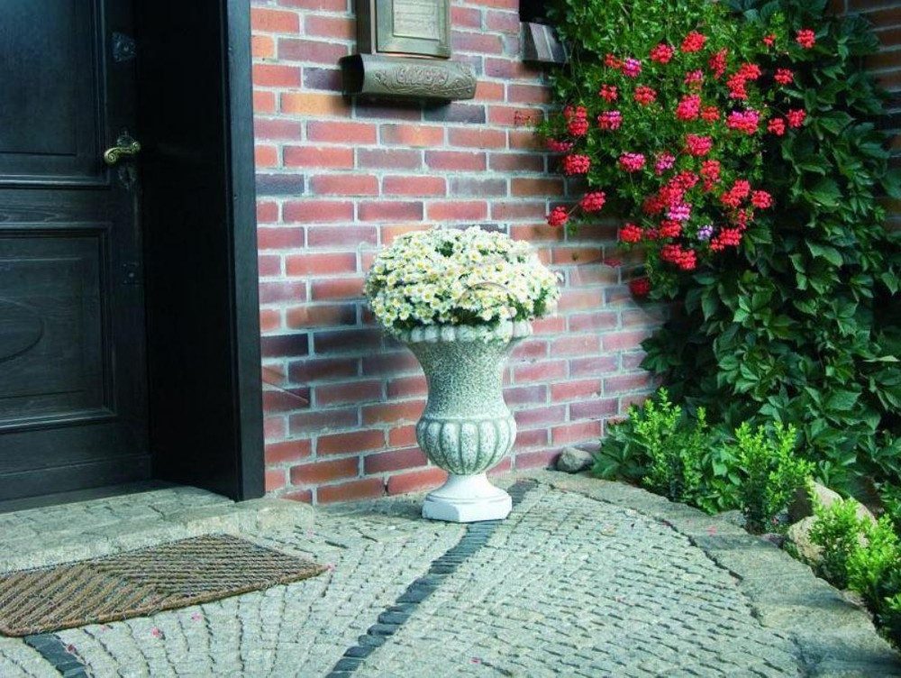 JVmoebel Dekovase Blumenkübel aus Keramik in Grau mit dekorativem Design, Made in Europa