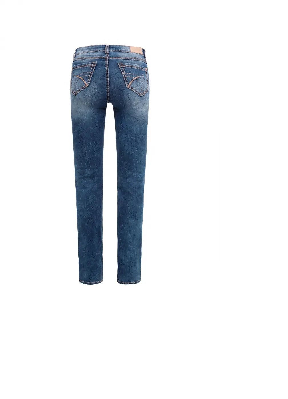 SOCCX Bequeme Jeans Damen Denim RO:MY Regular Fit dark stone used Recyceltes Polyester