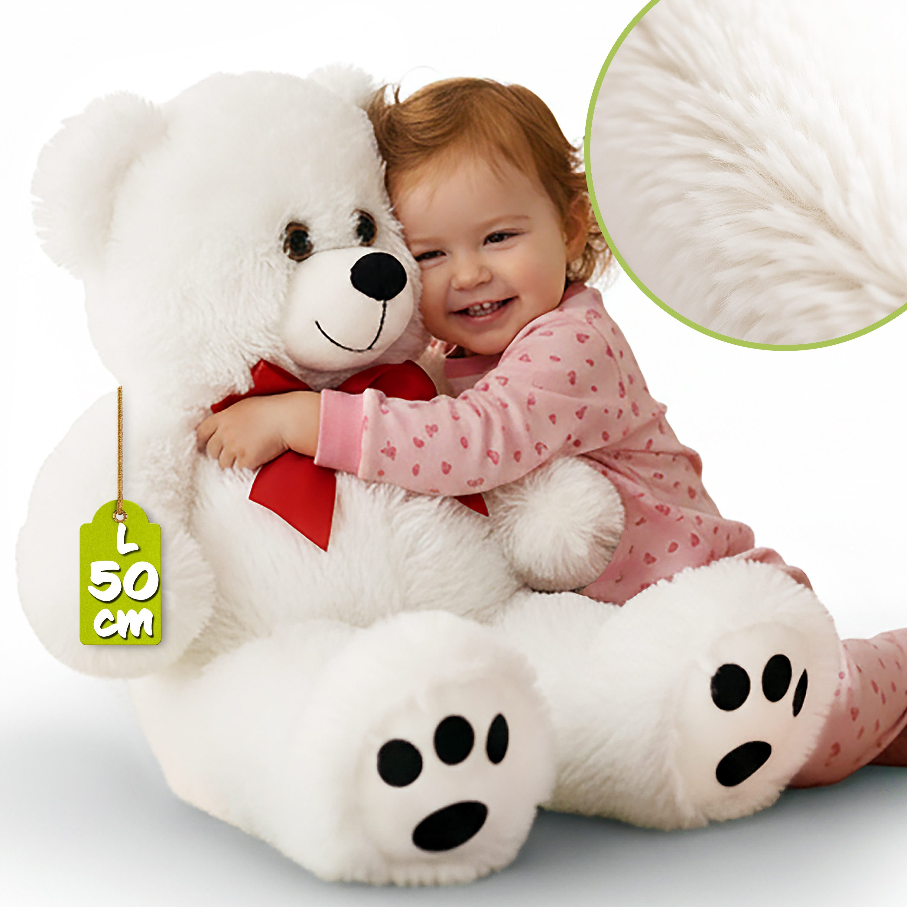 monzana Kuscheltier (1-St), Teddybär L - XXXL 50-175cm verschiedene Farben Weiches Fell Schleife