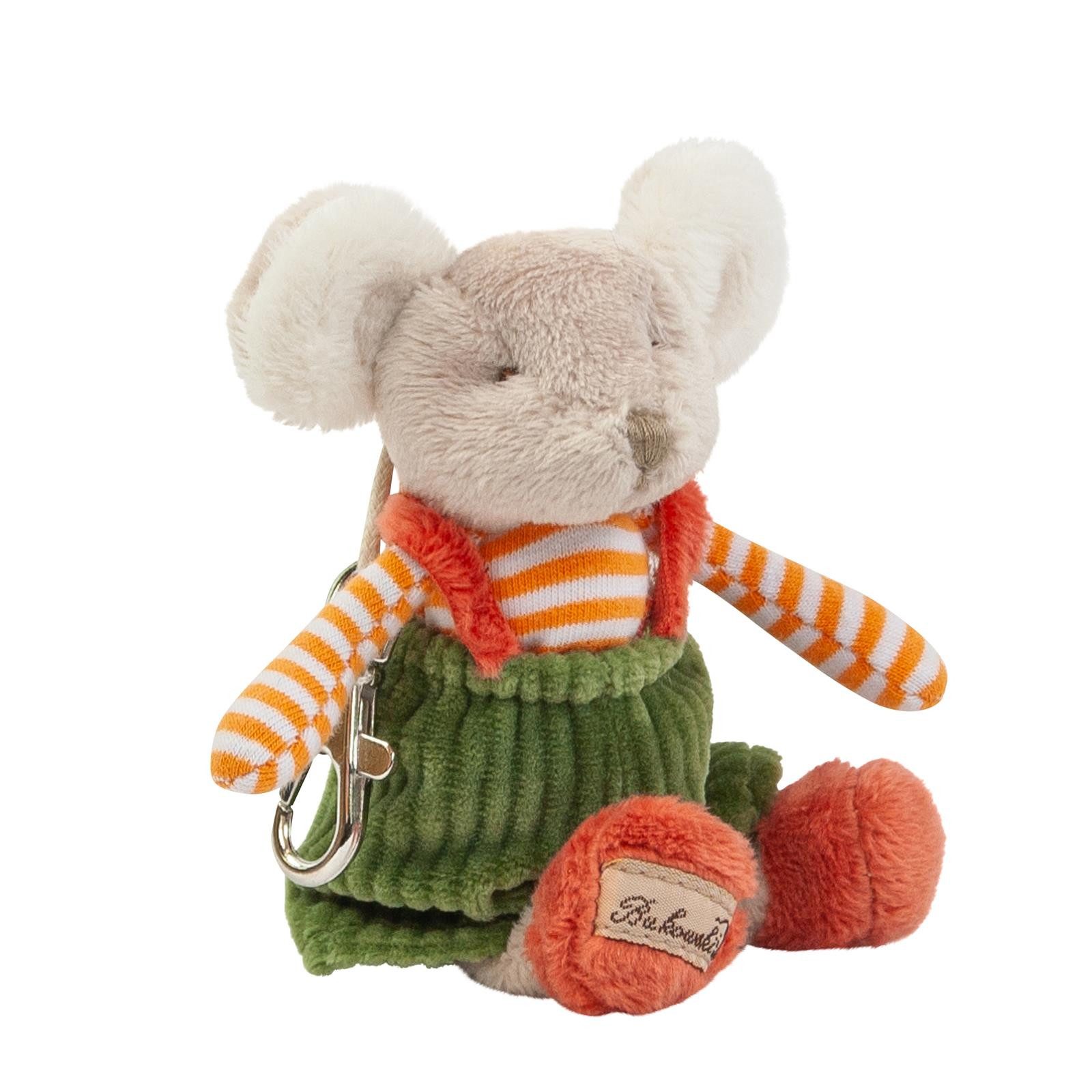 Teddys Rothenburg Kuscheltier Bukowski Schlüsselanhänger Maus Henry mit grüner Latzhose 10 cm