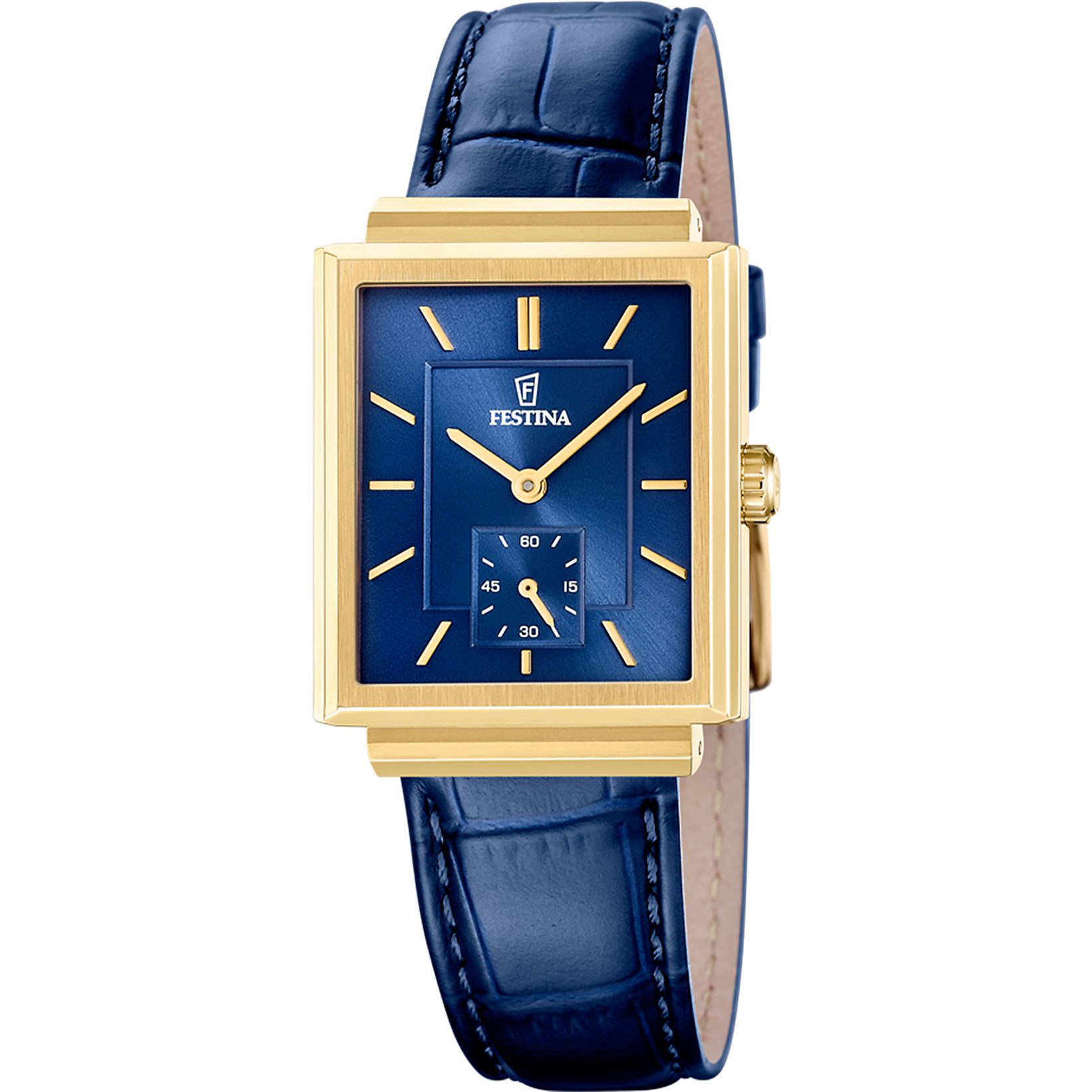 Festina Quarzuhr On the Square F20776_4, Armbanduhr, Damenuhr, Herrenuhr, Lederarmband, analog