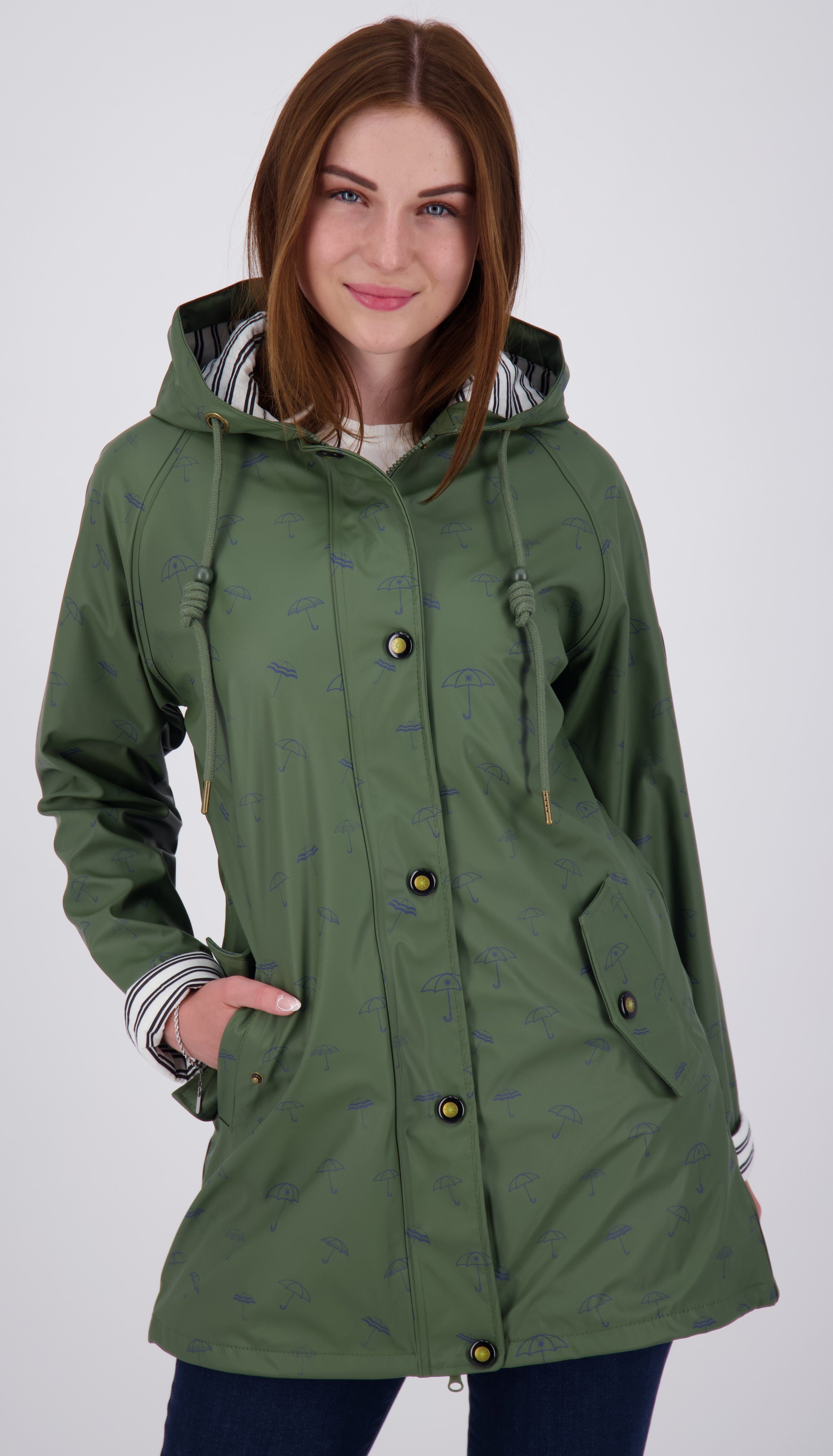 DEPROC Active Regenjacke Friesennerz #ankerglutbucht CS NEW WOMEN Auch in Großen Größen erhältlich olive