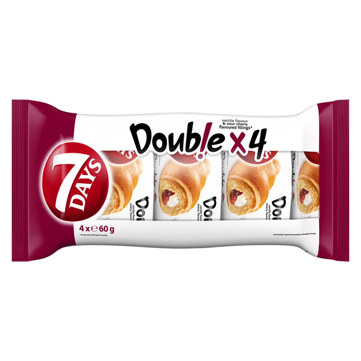 7 Days Süßigkeit, 7Days Croissant mit Vanille-Sauerkirsch Füllung 240g