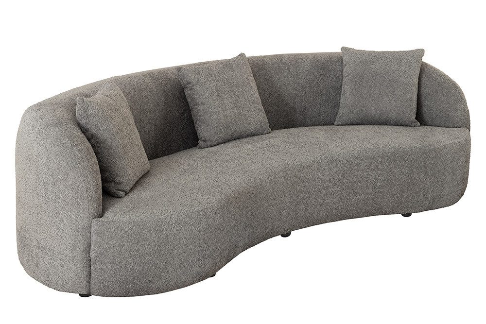 riess-ambiente 3-Sitzer ATELIER 230cm grau - Bouclébezug, Sofa, Zierkissen, Polsterung, modern, Einzelartikel 1 Teile, Elegante & gepolsterte Couch - ideal für Gäste- & Wohnzimmer & Lounge