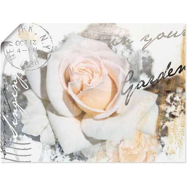 Artland Wandbild »In Buchstaben - Rose«, Blumen (1 St), als Alubild, Leinwandbild, Wandaufkleber oder Poster in versch. Größen