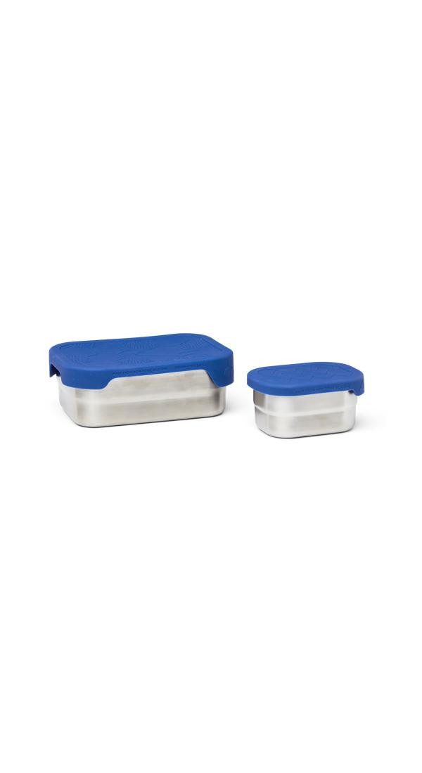 ergobag Lunchbox Edelstahl Brotdose, Edelstahl, (Edelstahl Brotdose, 3-tlg., 1x Brotdose, 1x Trennfach), spülmaschinengeeignet bis 45 Grad, Handwäsche empfohlen