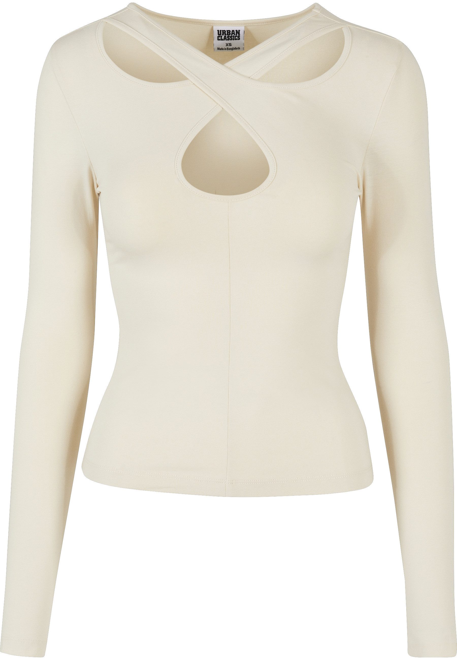 URBAN CLASSICS Langarmshirt Urban Classics Damen Ladies Crossed Cut Out Longsleeve (1-tlg)