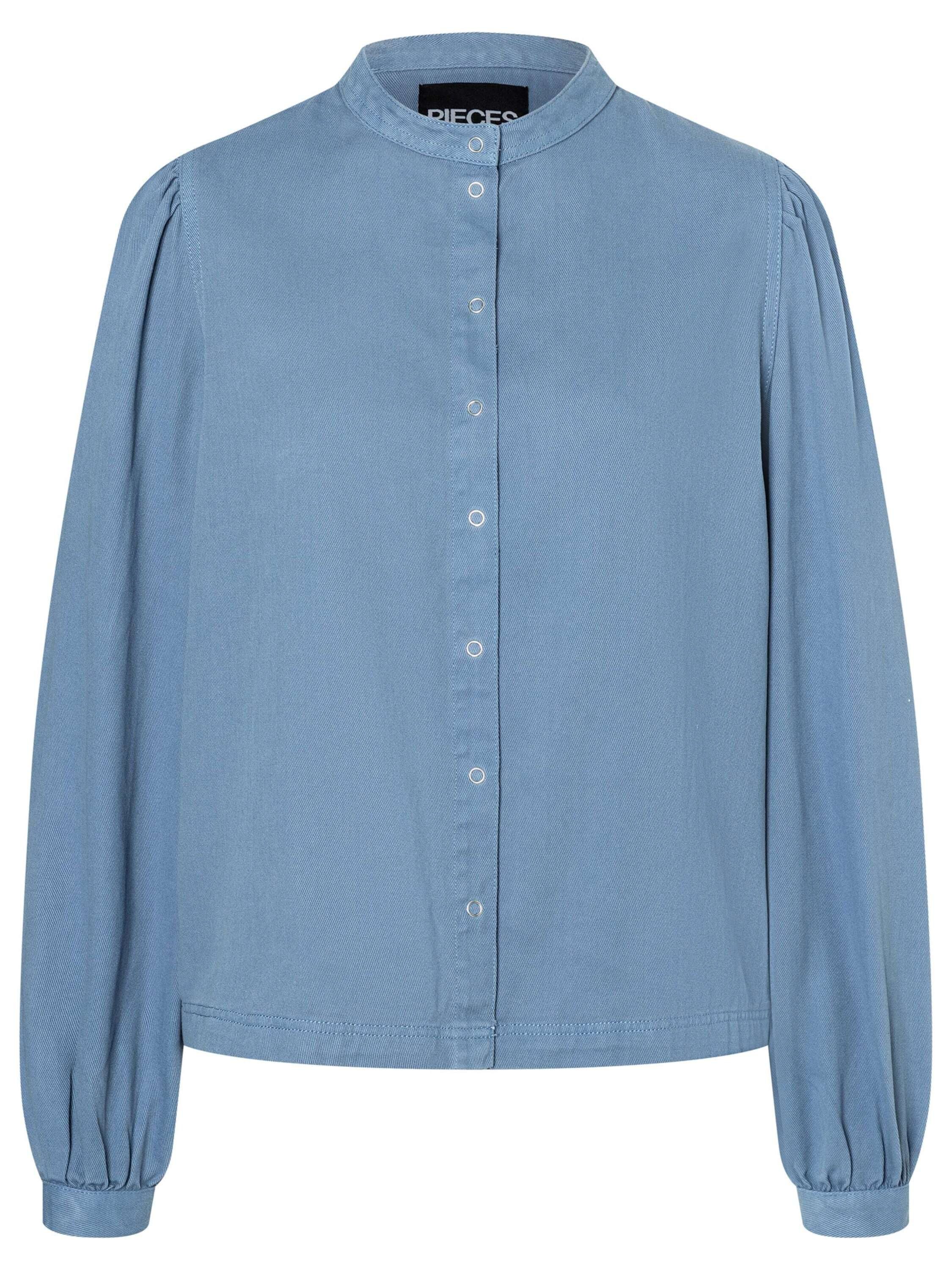 pieces Langarmbluse Pali (1-tlg) Drapiert/gerafft