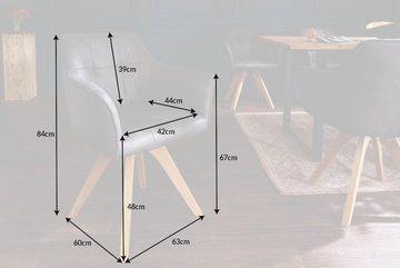 riess-ambiente Polsterstuhl LOFT antik grau / natur (Einzelartikel, 1 St), Esszimmer · Microfaser · Armlehne · Scandinavian