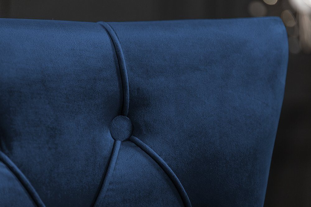 silber mit Löwenkopf-Griff CASTLE · Samt Barock St), royalblau · Edelstahl Esszimmer DELUXE 1 / · Polsterstuhl · Design riess-ambiente (Einzelartikel,