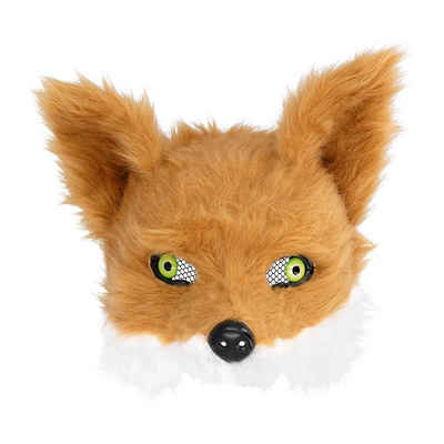 Boland Verkleidungsmaske Fuchs Halbmaske aus Plüsch, Bezaubernde Plüschmaske im Stil eines Kuscheltiers