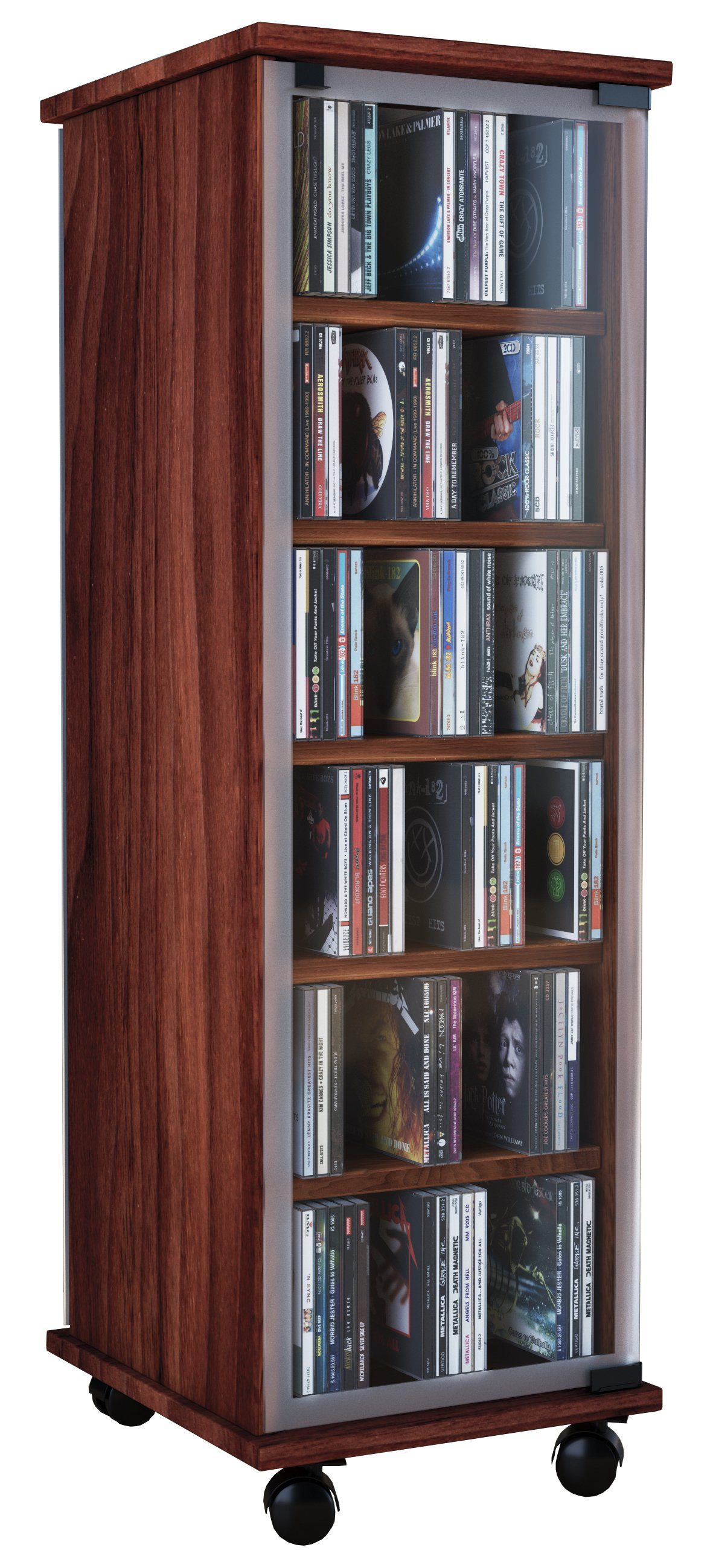 VCM CD-Regal Holz CD DVD Stand Regal Schrank Valenza Glastür günstig online kaufen