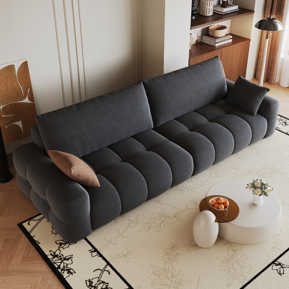 BBG Wohnlandschaft 260 cm Modulares Sofa 4-Sitzer Cloud Sofa ohne Montage, Sofa mit tiefer Sitzfläche und weicher Polsterung, Big Sofa