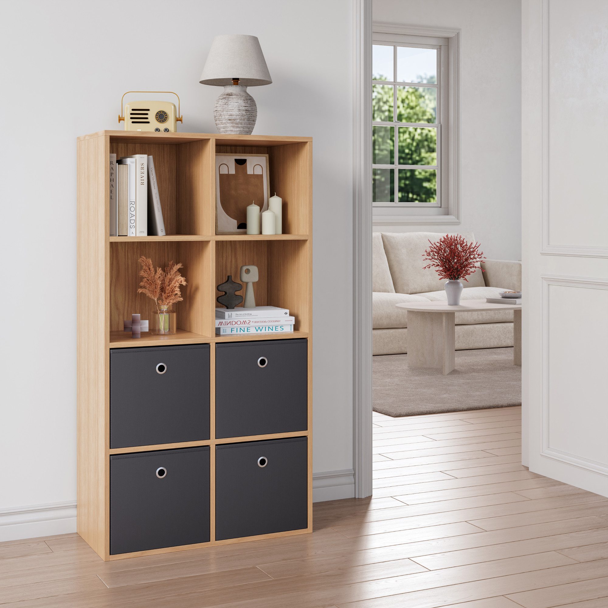 en.casa Faltbox (10 St), Virrat 10er Set Aufbewahrungsbox 30x30x28cm Dunkelgrau