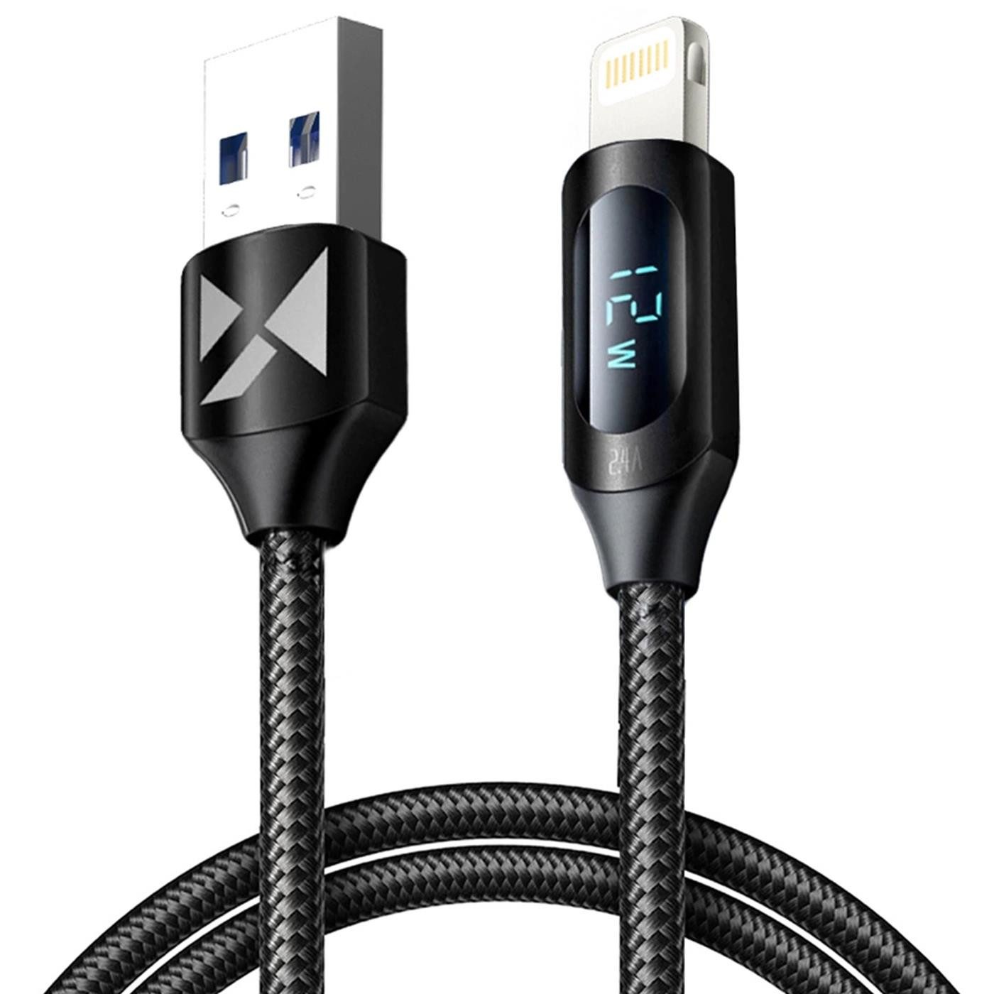 Wozinsky Wozinsky WUALC1 USB Schnell Lade Kabel Smartphone-Kabel, Lightning, USB Typ A (100 cm), für iPhone iPad Daten Display USB Typ A Lightning Anschluss kurz 1m