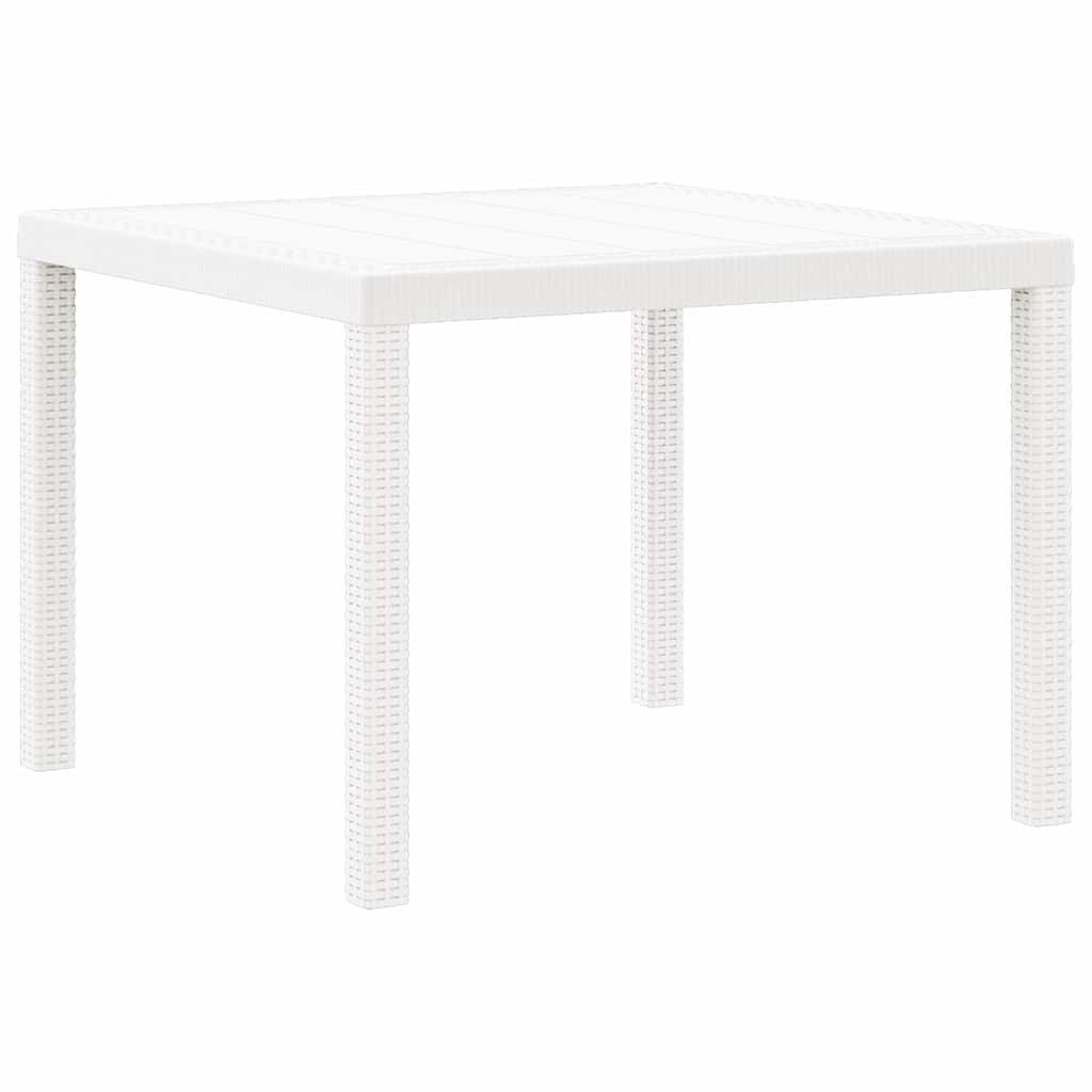 vidaXL Gartentisch Gartentisch Weiß 100 x 100 x 73 cm Poly-Rattan (1-St)